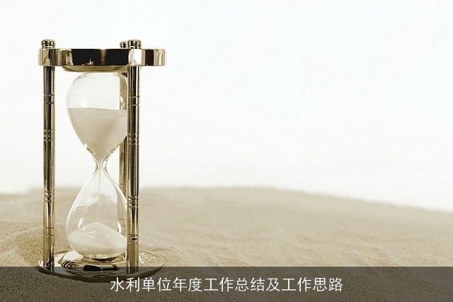 水利单位年度工作总结及工作思路