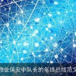 物业保安中队长的年终总结范文