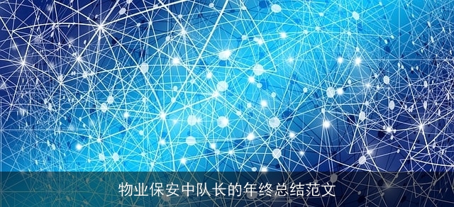 物业保安中队长的年终总结范文