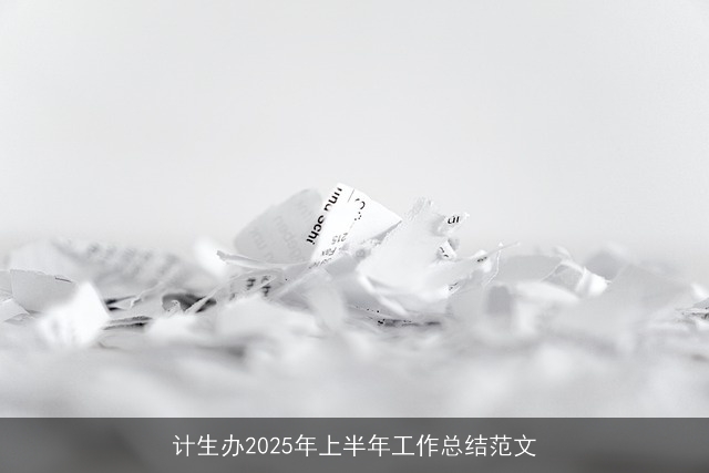 计生办2025年上半年工作总结范文