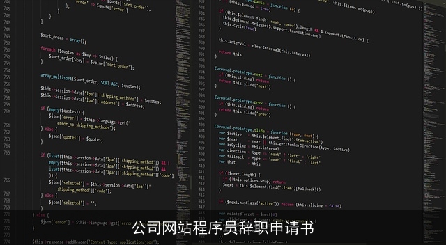 公司网站程序员辞职申请书