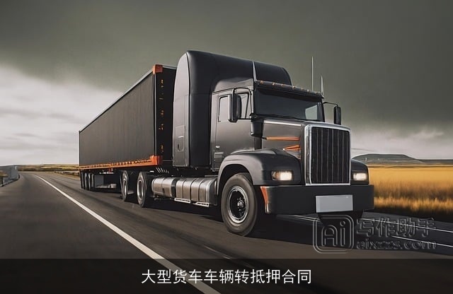 大型货车车辆转抵押合同