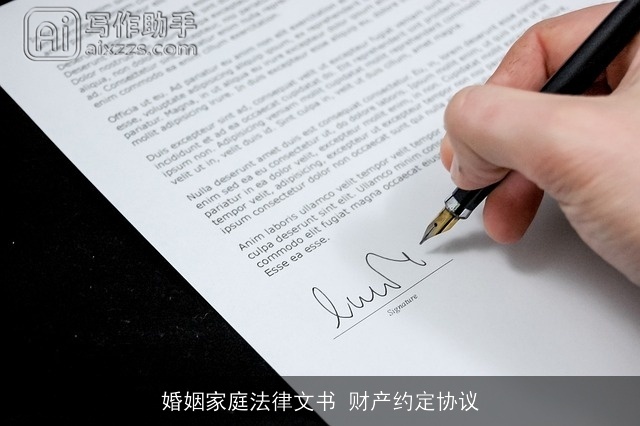 婚姻家庭法律文书 财产约定协议