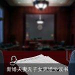 新婚夫妻无子女离婚协议书