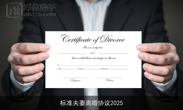 标准夫妻离婚协议2025