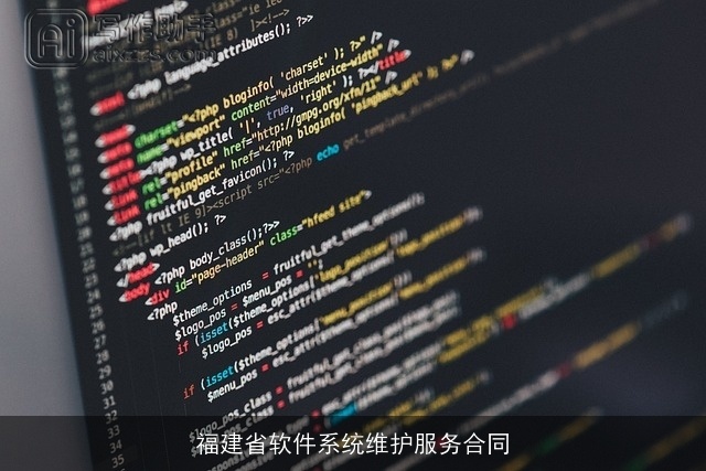 福建省软件系统维护服务合同
