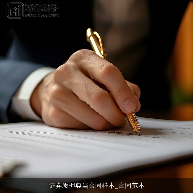 证券质押典当合同样本_合同范本