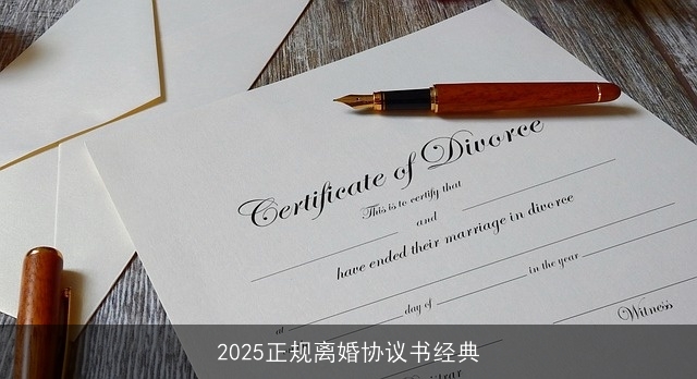 2025正规离婚协议书经典