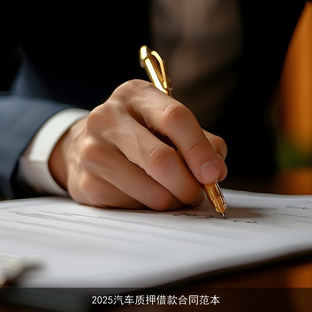 2025汽车质押借款合同范本