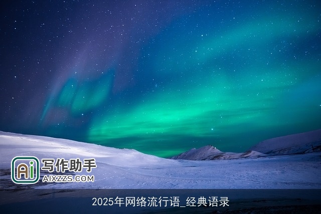 2025年网络流行语_经典语录
