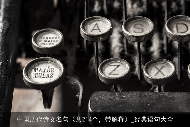 中国历代诗文名句（共214个，带解释）_经典语句大全