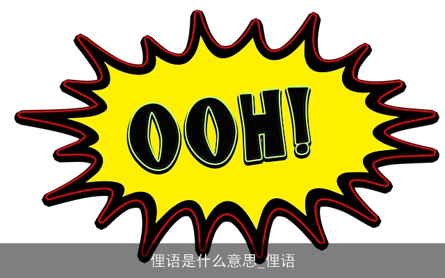 俚语是什么意思_俚语