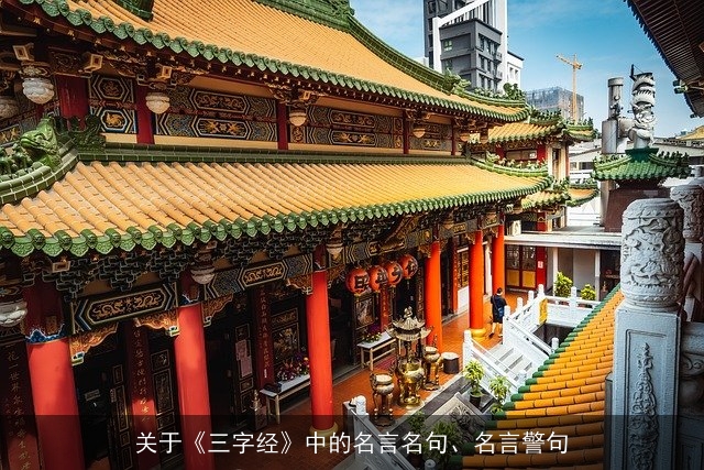 关于《三字经》中的名言名句、名言警句