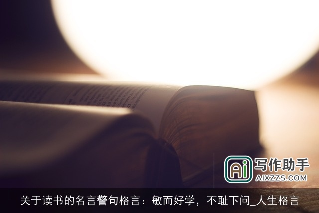 关于读书的名言警句格言：敏而好学，不耻下问_人生格言