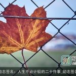 励志签名：人生不必计较的二十件事_励志签名