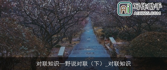 对联知识—野说对联（下）_对联知识