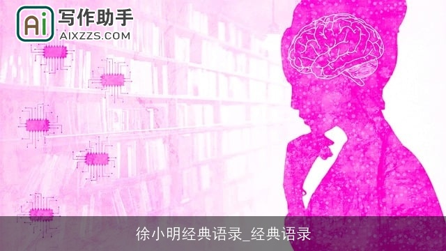 徐小明经典语录_经典语录