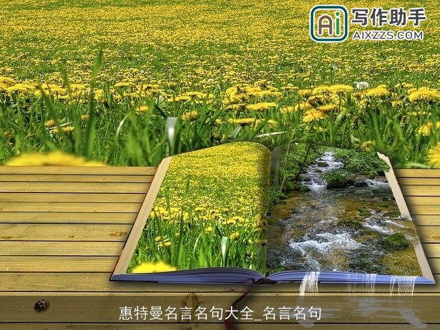 惠特曼名言名句大全_名言名句