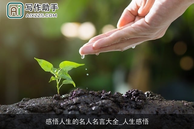 感悟人生的名人名言大全_人生感悟