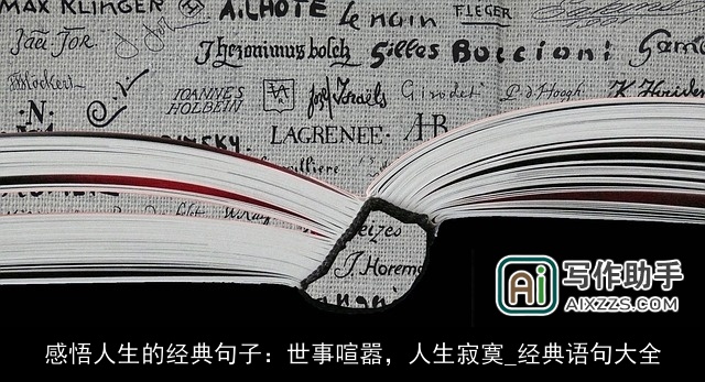 感悟人生的经典句子：世事喧嚣，人生寂寞_经典语句大全