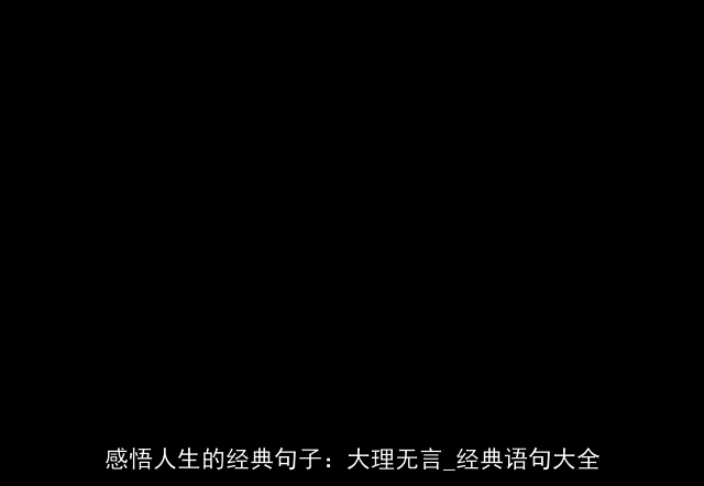 感悟人生的经典句子：大理无言_经典语句大全