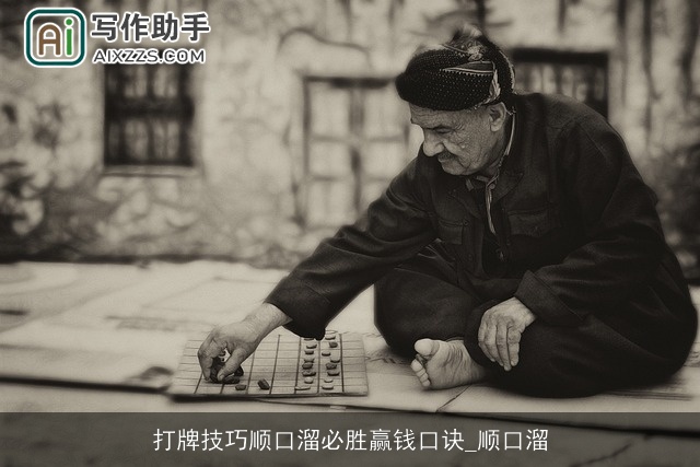 打牌技巧顺口溜必胜赢钱口诀_顺口溜