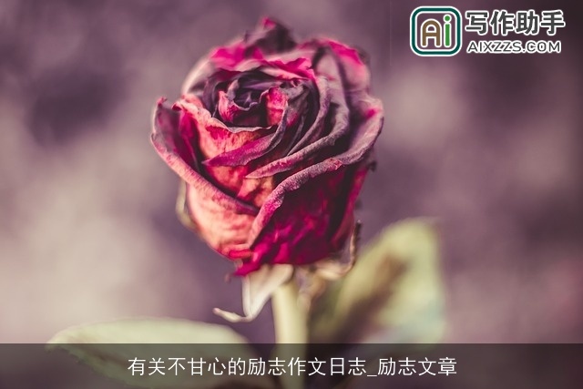 有关不甘心的励志作文日志_励志文章