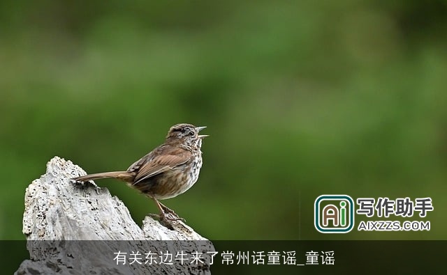 有关东边牛来了常州话童谣_童谣