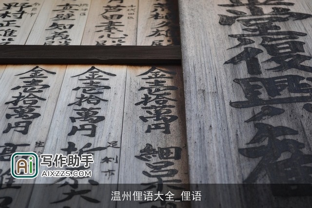 温州俚语大全_俚语