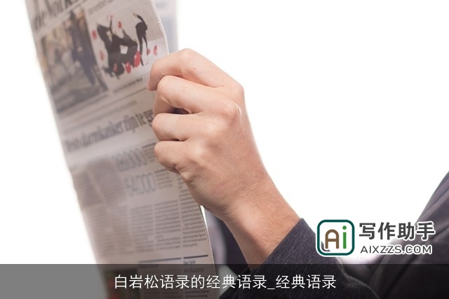 白岩松语录的经典语录_经典语录