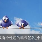 经典很有个性短的霸气签名_个性签名