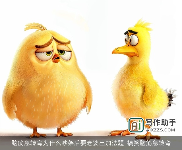 脑筋急转弯为什么吵架后要老婆出加法题_搞笑脑筋急转弯