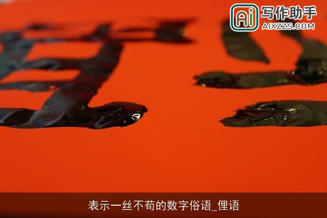 表示一丝不苟的数字俗语_俚语