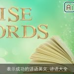 表示成功的谚语英文_谚语大全