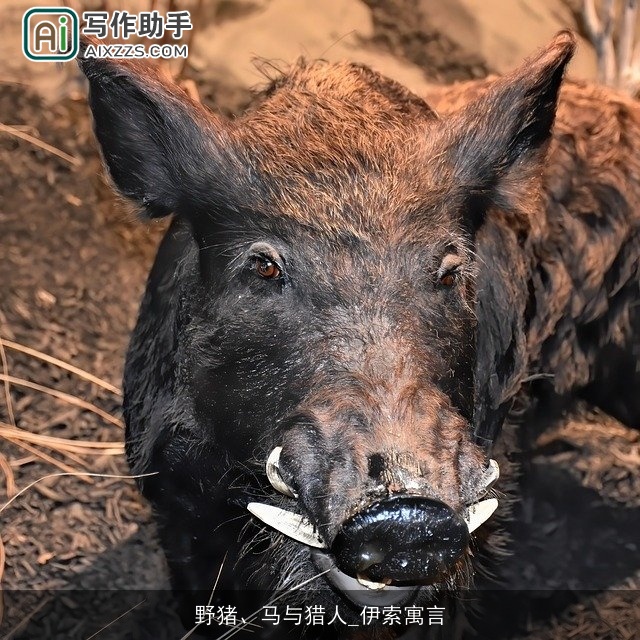 野猪、马与猎人_伊索寓言