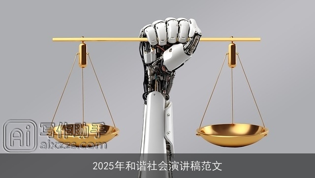 2025年和谐社会演讲稿范文
