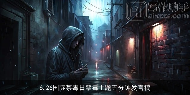 6.26国际禁毒日禁毒主题五分钟发言稿
