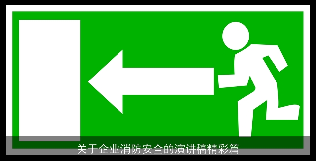 关于企业消防安全的演讲稿精彩篇