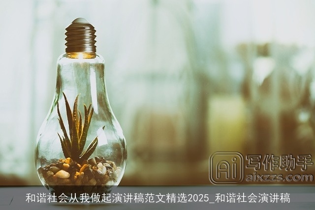 和谐社会从我做起演讲稿范文精选2025_和谐社会演讲稿