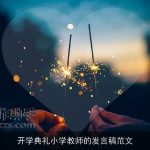 开学典礼小学教师的发言稿范文